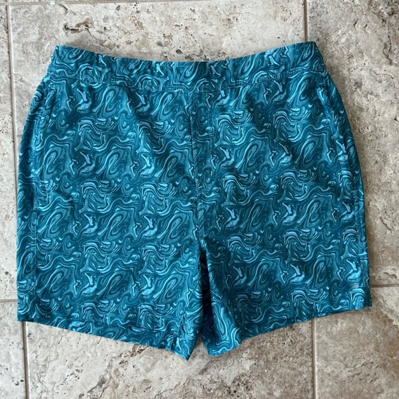 Mark Weldon Total Eclipse Swim Trunk in Teal Blue Green, size L - Picture 8 of 8